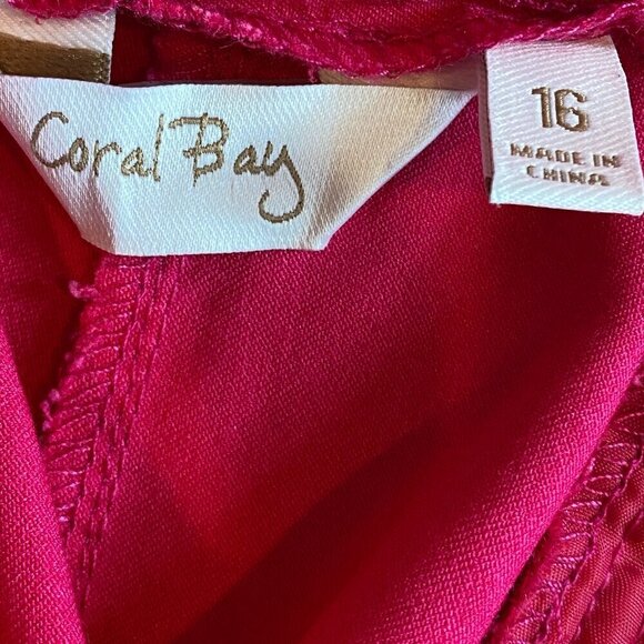 Coral Bay Pink Rayon Blend Stretch Shorts Women Sz 16 Inseam 8.5" #27T - Picture 9 of 11